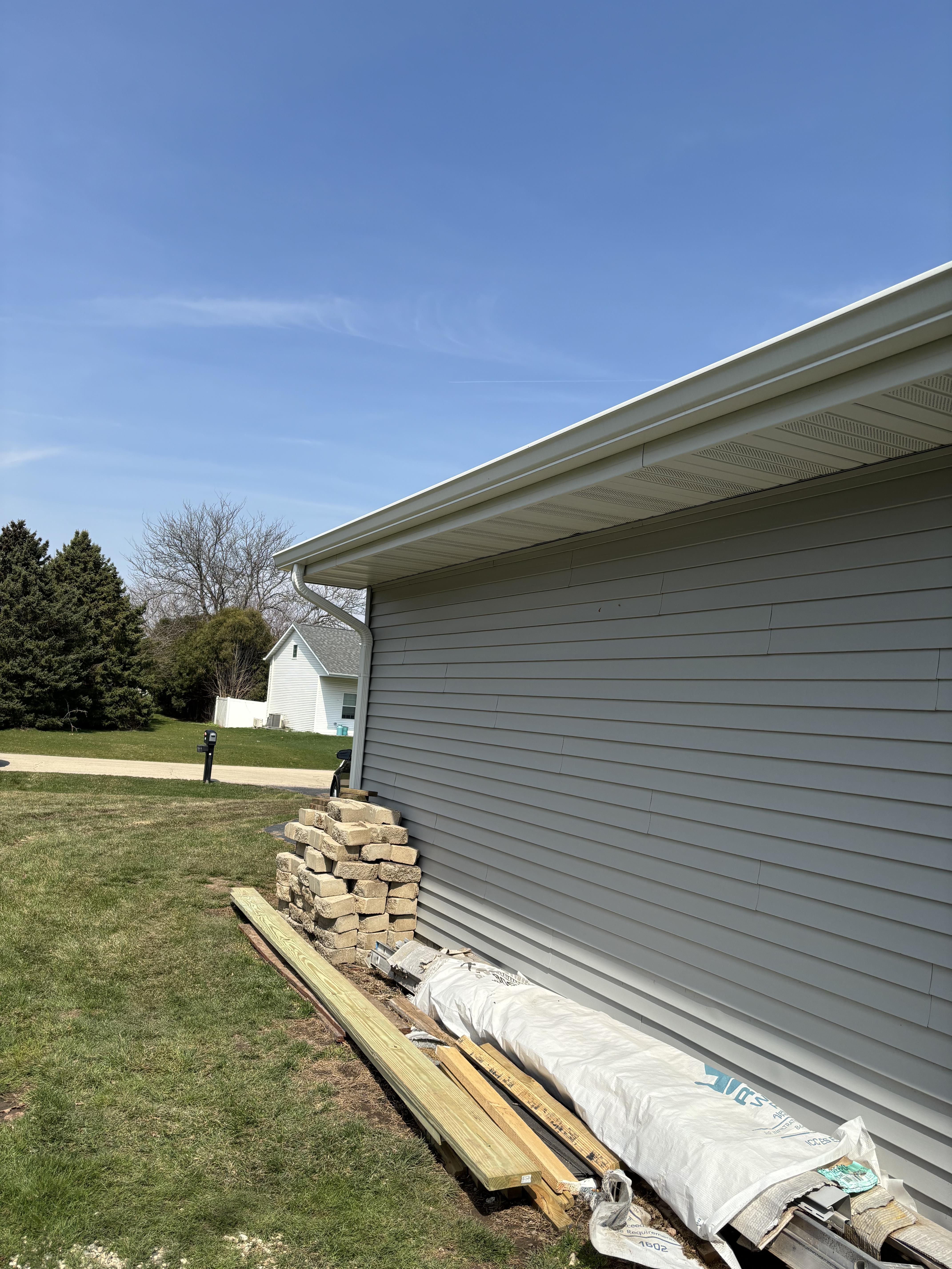 Close-Up of Precision Gutter Corner Joint Installation Close-up of new gutter corner joint installation